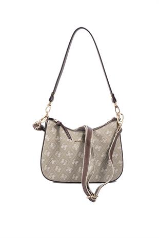 Silver Polo SP1259 Kadın Omuz Çantası Monogram Y.Yeşil-Kahve