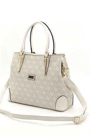 Silver & Polo SP667 Kadın El Çantası Monogram Taş-Kemik
