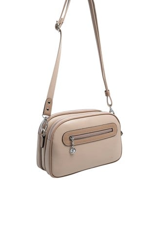 Silver Polo SP745 Kadın Çapraz Çanta Düz Koyu Bej-Latte