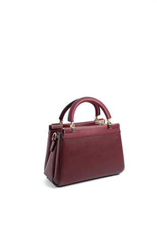 Silver & Polo SP1193 Kadın El Çantası Düz Bordo-Bordo