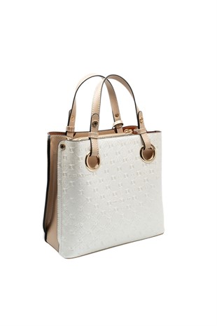 Silver & Polo SP975 Kadın El Çantası Logolu Sedef-S.Nut