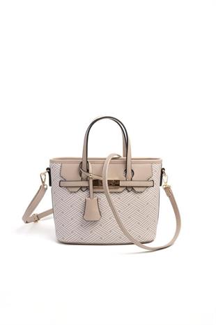 Silver & Polo SP1185 Kadın El Çantası Ç.Örgü Bej-Kum