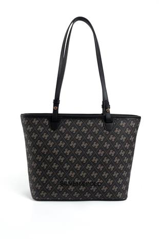 Silver Polo SP1204 Kadın Omuz Çantası Monogram Füme-Siyah