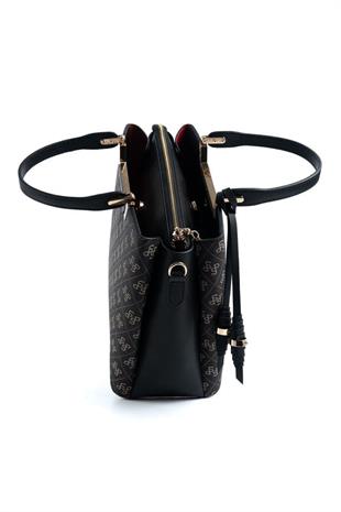 Silver & Polo SP969 Kadın El Çantası Monogram Füme-Siyah