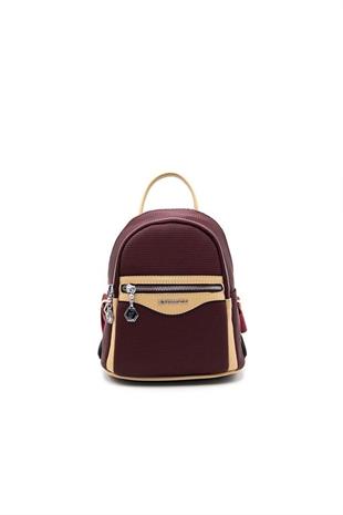 Silver & Polo SP983 Kadın Sırt Çantası Petek Bordo-Nut