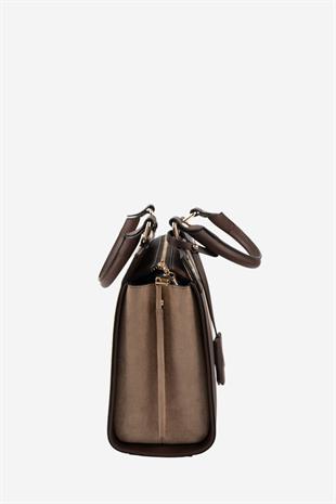 Silver & Polo SP1174 Kadın El Çantası Süet Vizon-Kahve