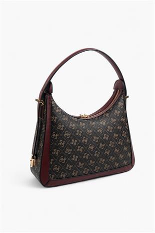 Silver & Polo Kahve Sarı - Bordo SP1187 Omuz Çantası