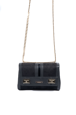 Silver Polo SP1139 Kadın Çapraz Çanta Süet Siyah-Siyah