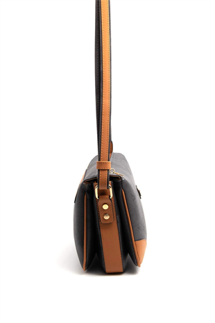 Silver & Polo SP784 Kadın Çapraz Çanta Harita Siyah-A.Taba