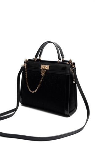 Silver & Polo SP1166 Kadın El Çantası Fashion Siyah-Siyah-Rugan Siyah