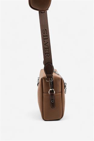 Silver & Polo SP1038 Kadın Çapraz Çanta Petek Karamel-Kahve