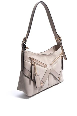 Silver & Polo SP1268 Kadın Omuz Çantası Süet Bej-Kum
