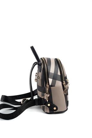 Silver & Polo SP983 Kadın Sırt Çantası Ekose Kahve-Siyah