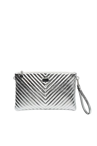 Silver & Polo SP1034 Kadın Portföy & Clutch Crash Gümüş-Gümüş