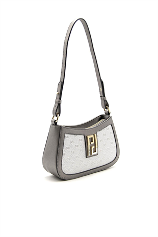 Silver & Polo SP1132 Kadın Çapraz Çanta Logolu A.Gümüş-Platin