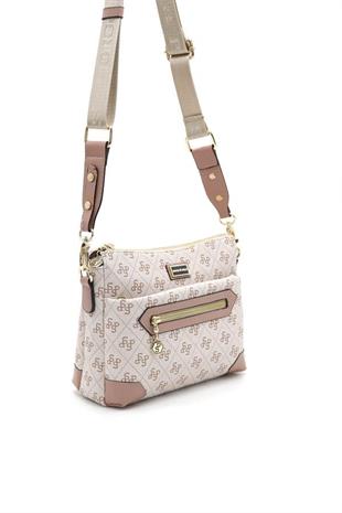 Silver & Polo SP1110 Kadın Çapraz Çanta Monogram Pembe-Somon