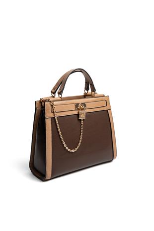 Silver & Polo SP1166 Kadın El Çantası Düz Kahve-Vizon