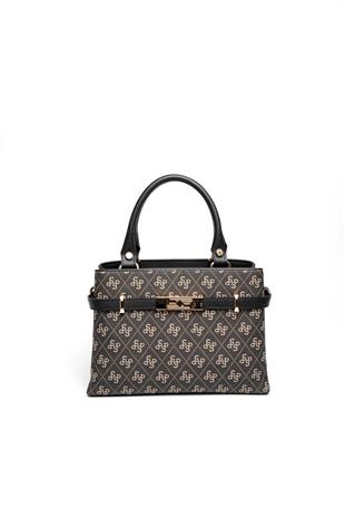 Silver & Polo SP1149 Kadın El Çantası Monogram Füme-Siyah