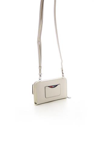 Silver & Polo SP921 Kadın Telefon Çantası Düz Koyu Bej-Kemik