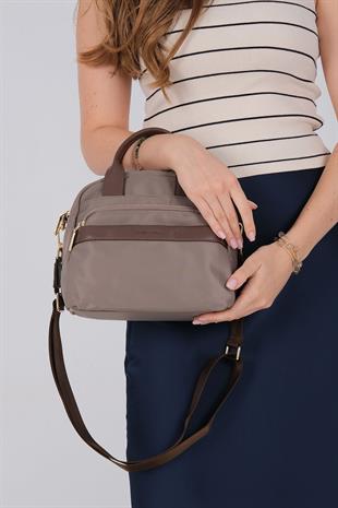 Silver & Polo SP1216 Kadın El Çantası Saten Kum-Kahve