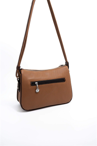 Silver & Polo SP818 Kadın Çapraz Çanta Petek Karamel-Kahve