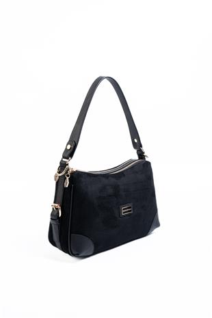 Silver & Polo SP1269 Kadın Omuz Çantası Süet Siyah-Siyah