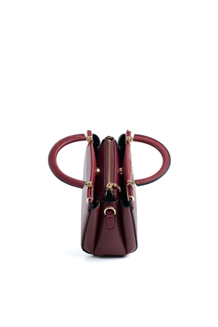 Silver & Polo SP1193 Kadın El Çantası Düz Bordo-Bordo