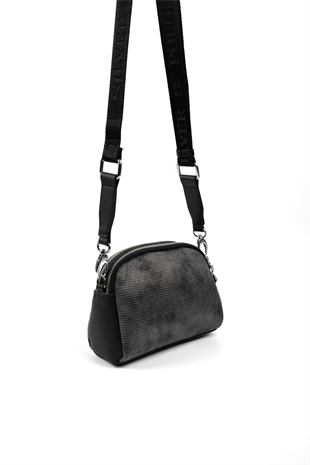 Silver & Polo SP1144 Kadın Çapraz Çanta Petek M.Gümüş-Siyah