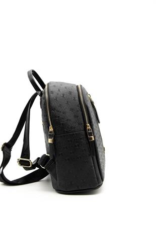 Silver & Polo SP901 Kadın Sırt Çantası Logolu Siyah-Siyah