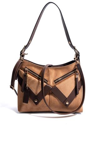 Silver & Polo SP1268 Kadın Omuz Çantası Süet Taba-Kahve