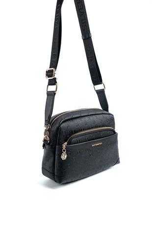 Silver & Polo SP1201 Kadın Çapraz Çanta Logolu Siyah
