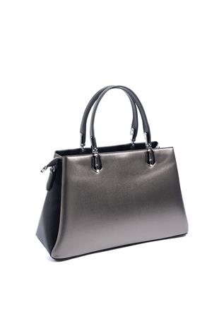 Silver & Polo SP1253 Kadın El Çantası Düz Platin-Siyah