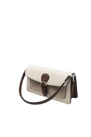 Silver & Polo SP1279 Kadın Çapraz Çanta Düz Bej-M105Koyu Bej-M105Kahve