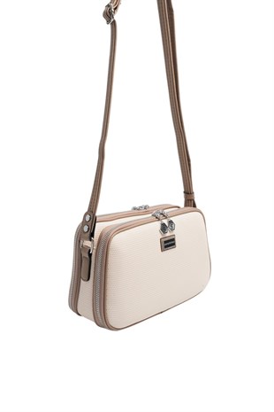 Silver & Polo SP899 Kadın Çapraz Çanta Petek Bej-Latte