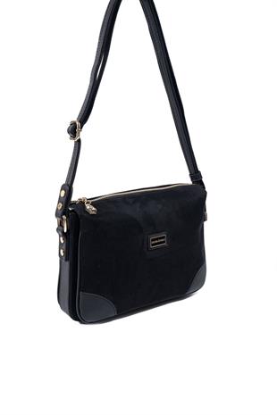 Silver & Polo SP784 Kadın Çapraz Çanta Süet Siyah