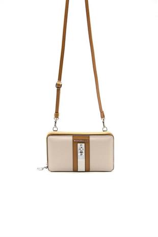 Silver & Polo SP1138 Kadın Telefon Çantası Düz Bej-A.Taba