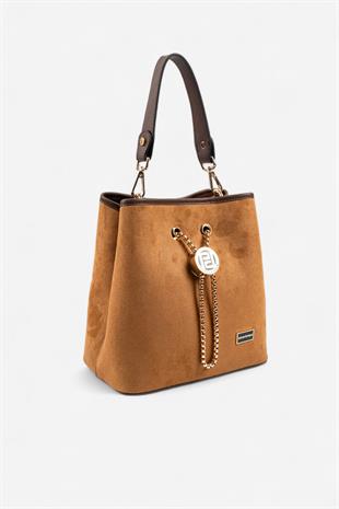 Silver & Polo SP967 Kadın Çapraz Çanta Süet Taba-Kahve