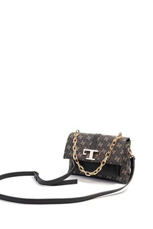 Silver & Polo SP1148 Kadın Çapraz Çanta Monogram Füme-Siyah