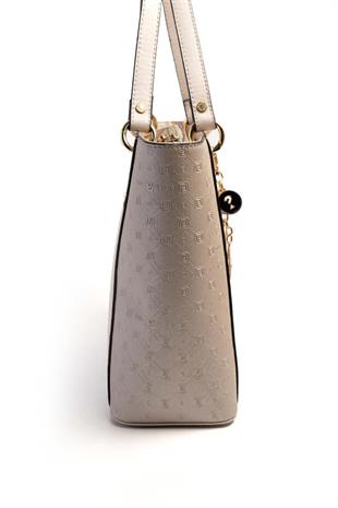 Silver & Polo SP1176 Kadın Omuz Çantası Logolu Bej-S.Bej