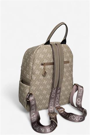 Silver & Polo SP906 Kadın Sırt Çantası Monogram Y.Yeşil