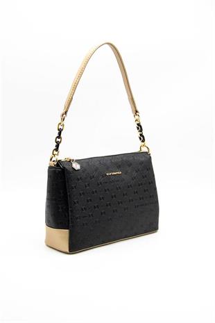 Silver & Polo SP910 Kadın Çapraz Çanta Logolu Siyah-S.Nut