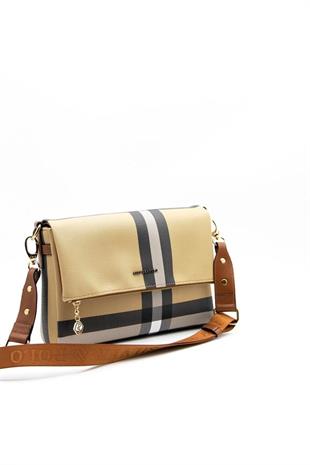 Silver & Polo SP963 Kadın Çapraz Çanta Ekose Bej-Taba