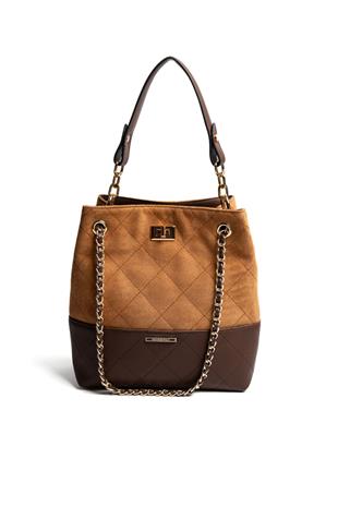 Silver & Polo SP1262 Kadın Omuz Çantası Süet Taba-Kahve