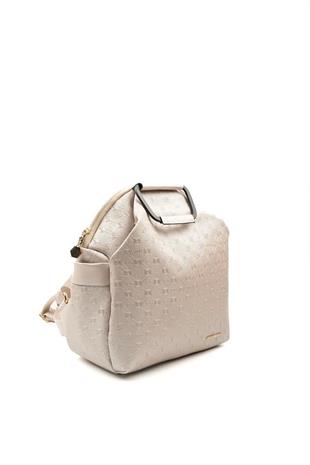 Silver & Polo SP771 Kadın Sırt Çantası Logolu Bej-S.Bej