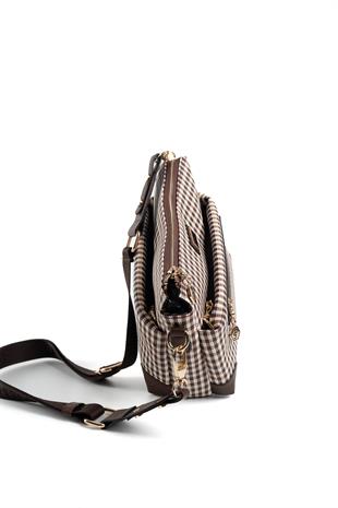 Silver & Polo Kahve Sarı - Kahve SP1110 Kadın Çapraz Çanta