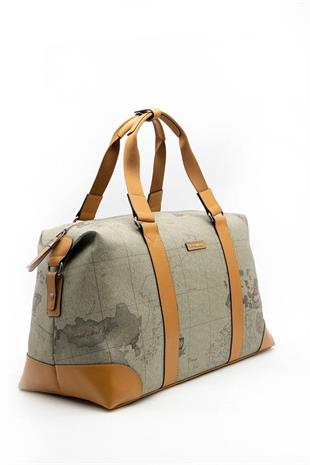 Silver & Polo SP873 Kadın Seyahat Çantası Harita Haki-Camel
