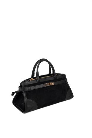 Silver & Polo SP1260 Kadın El Çantası Süet Siyah-Siyah