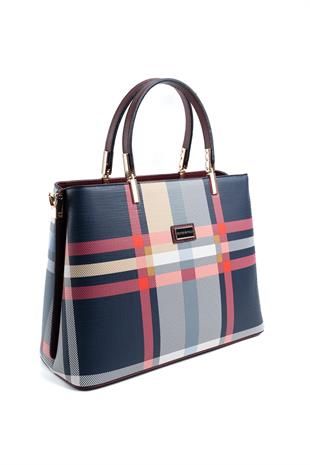 Silver & Polo Lacivert - Bordo SP924 Kadın El Çantası