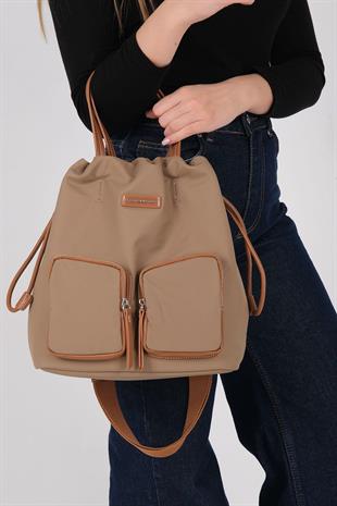 Silver & Polo SP1232 Kadın Sırt Çantası  Vizon-Taba