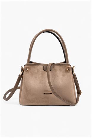 Silver & Polo SP1254 Kadın El Çantası Süet Vizon-Vizon